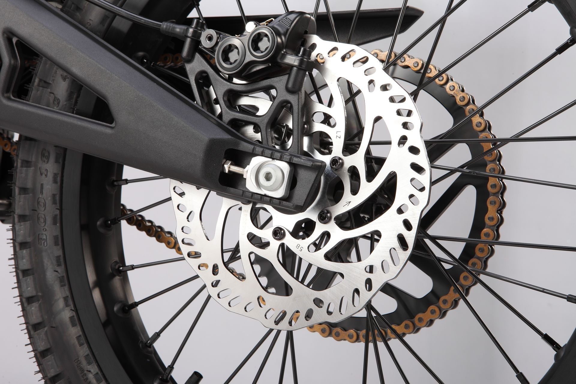 The new brake set up and solid chaindrive